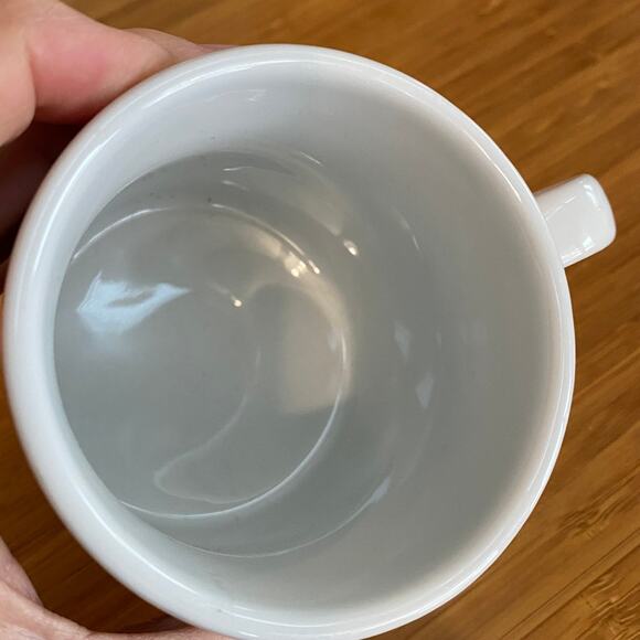 Lavazza White China Stackable Coffee Cup with Dark Blue Logo - Picture 4 of 6